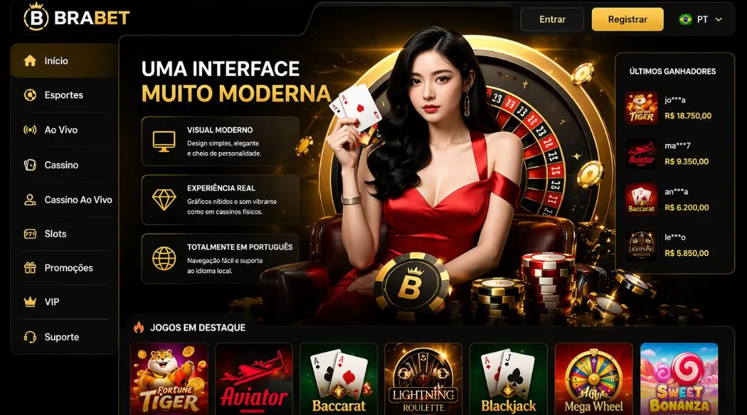Design de interface da BRABET profissional
